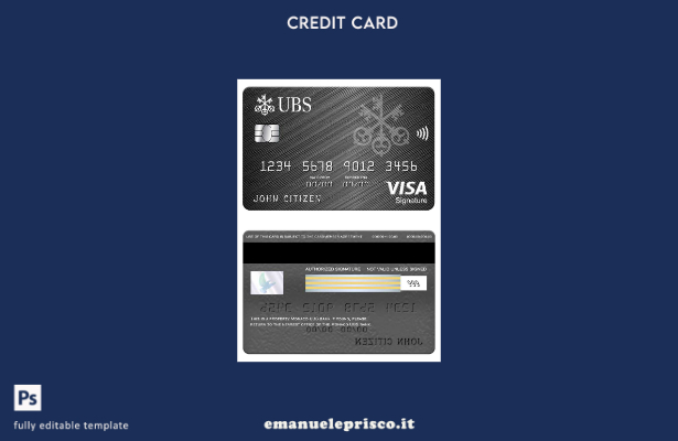 modello di carta con firma del visto bancario UBS Monaco in stile verificato
